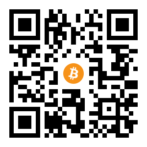 bitcoin:1NfPURELeRUvzY816K9TDyAXSrjhSTCKAS black Bitcoin QR code