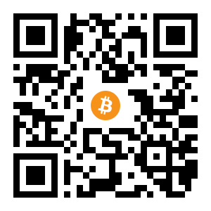 bitcoin:1NvJWB44pcMxYZD4o7rGE9AsGaqboK48cF black Bitcoin QR code