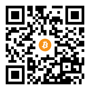 bitcoin:1P5QYeCKiXQqmajVezXHFX2v7opZ8R7XDE black Bitcoin QR code