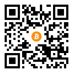 bitcoin:1P6AkNhbV2fnN3rt7Skd33dyJNXAfkWUPb black Bitcoin QR code