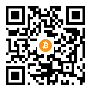 bitcoin:1PASvX8iPLbv9USPTxAexb5xPvWeAb7HRR black Bitcoin QR code