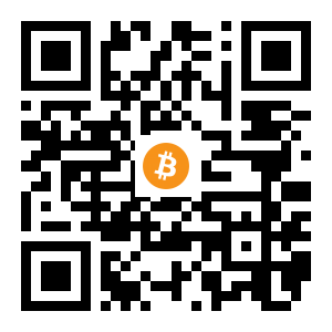 bitcoin:1PAeTZigzMPWfMr5CsF4R57cMaaFX3VBJ8 black Bitcoin QR code