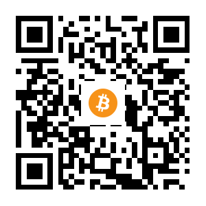 bitcoin:1PEnzXJZyRM62R2bTHCFavdYFpS7TR7SN4 black Bitcoin QR code