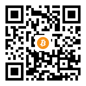 bitcoin:1PQQCnhn8b62MFUUKfRZ74AmUwUF4jeonn black Bitcoin QR code