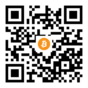 bitcoin:1PT1fv8SMeZ53mT96jzTpBHxJJq51u2wbs black Bitcoin QR code