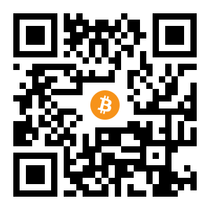 bitcoin:1PVV7aycgX2pzipyBmANL8JFYVoyym3SqY black Bitcoin QR code