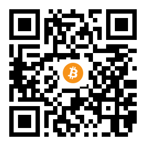 bitcoin:1PWvtCmufU7qeBLaESHWy2gLiZJMQrAF5W black Bitcoin QR code