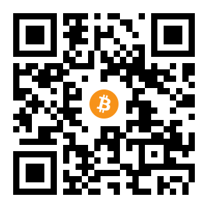 bitcoin:1PXWmNReQEEzsKUJed8B85kMBdKFLx1NTL black Bitcoin QR code