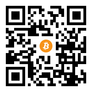 bitcoin:1PerGaqB6DahnDE4RhGFMP5SiopS9EWEJN black Bitcoin QR code