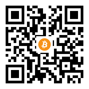 bitcoin:1PvQiM6rvs2A586vkV84Q2em6cZt7546AV black Bitcoin QR code