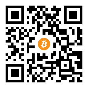 bitcoin:1QAw54RAnWoTNUDMsQ4cigyYVKyiCi7nAw black Bitcoin QR code