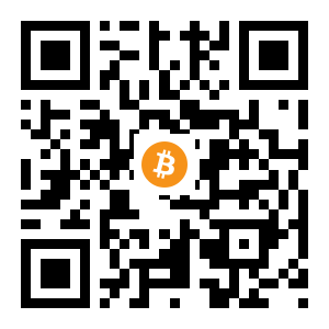bitcoin:1QAzWK4UzBWh88LcRTtPRfUX1E2HpC3M9a black Bitcoin QR code