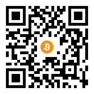 bitcoin:1QCQ7FMzay8Gwb1JEQP88367VwHuSeDAem black Bitcoin QR code