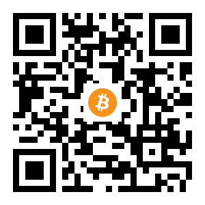 bitcoin:1QCQf7NBbTPwsg5pz62ofACbwMCxESrtqu black Bitcoin QR code