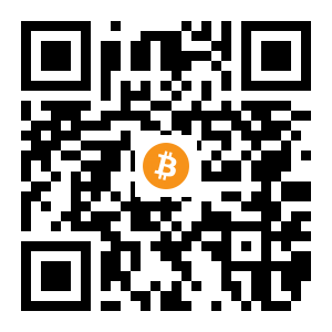 bitcoin:1QE4M6txeuBvkZ9fg3iTYBUbyMnvSk6e2c black Bitcoin QR code