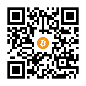 bitcoin:1QK2k3mkbVkX1LCppmp7Rp8vb1PVbfx7RM black Bitcoin QR code