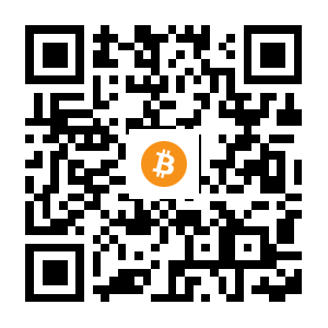 bitcoin:1kqNfsWrFNBfVVYkovSWYqwFh2ppcKeeD black Bitcoin QR code