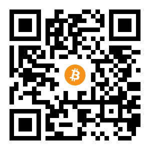 bitcoin:343pKqmh3AA6pf5xbBL8W9BSJu2rwunnoU black Bitcoin QR code