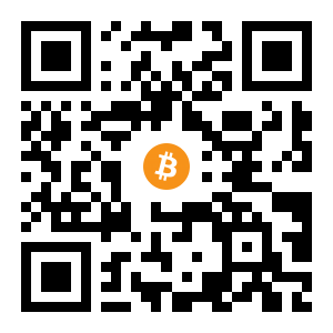 bitcoin:3BWpevTJFHWhqPckCUkLYMsDXJam416YgG black Bitcoin QR code