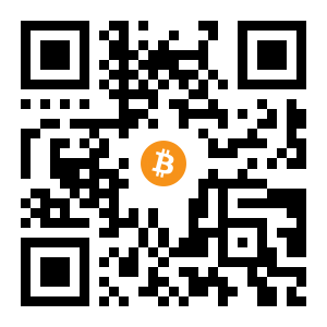 bitcoin:3EWPyKQb4FiZZLbAUD3sCAt38tktRHomLx black Bitcoin QR code