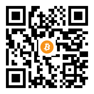 bitcoin:3GfrunSmp13X8TubTUYAKBV77PpZ4bUMHb black Bitcoin QR code