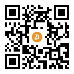 bitcoin:3HhWEYVZZLDLqUHxj7yyvebzxhwrtVFGem black Bitcoin QR code