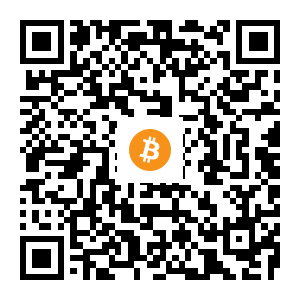bitcoin:bc1qy7cc0rhk9kty5atefyg8dfussyl59uqtds580ddak2pfs9qg2wusv725pf black Bitcoin QR code